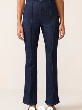 NWT Spanx Denim Demi Boot Raw Indigo Size M